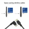 ACT musta 3 metrin U/UTP CAT6A LSZH Slimline -patchkaapeli RJ45-liittimillä 90° kulma oikealle suoraan