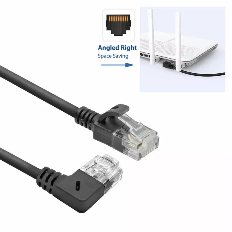 ACT musta 1,5 metrin U/UTP CAT6A LSZH Slimline -verkkokaapeli DC2951