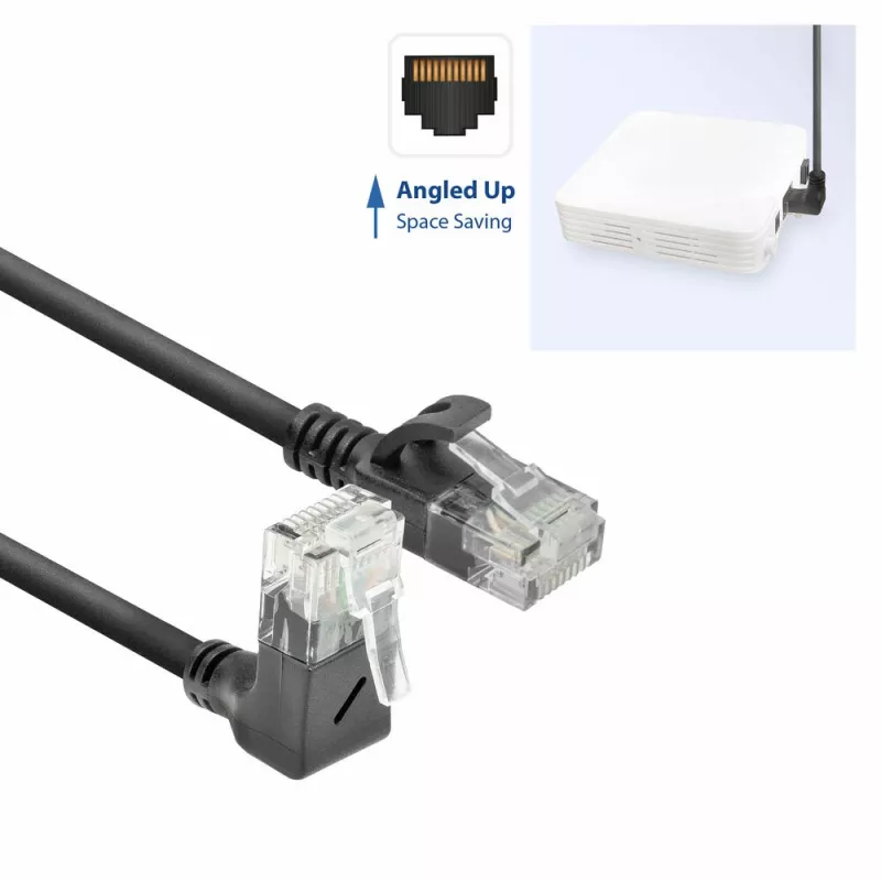 ACT musta 3 metrin U/UTP CAT6A LSZH Slimline -verkkokaapeli RJ45 DC4903