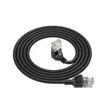 ACT musta 0,5 metrin U/UTP CAT6A LSZH Slimline -verkkokaapeli RJ45-liittimillä 90° kulma alas - suora