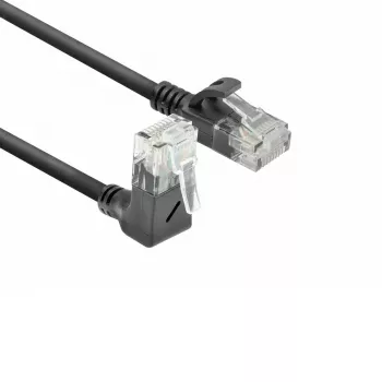 ACT musta 0,25 metrin U/UTP CAT6A LSZH Slimline -verkkokaapeli DC4952
