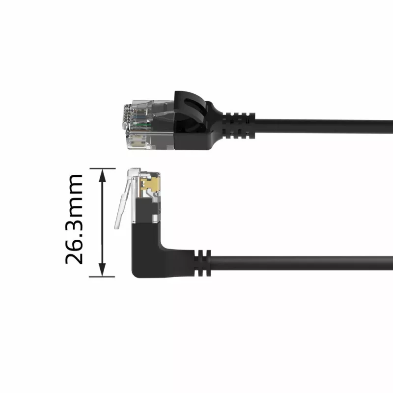 ACT musta 0,25 metrin U/UTP CAT6A LSZH Slimline -verkkokaapeli DC4952