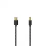 Hama 00201001 USB-kaapeli USB 2.0 1,5 m USB A USB B musta, hopea