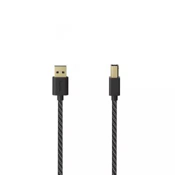 Hama 00201001 USB-kaapeli USB 2.0 1,5 m USB A USB B musta, hopea