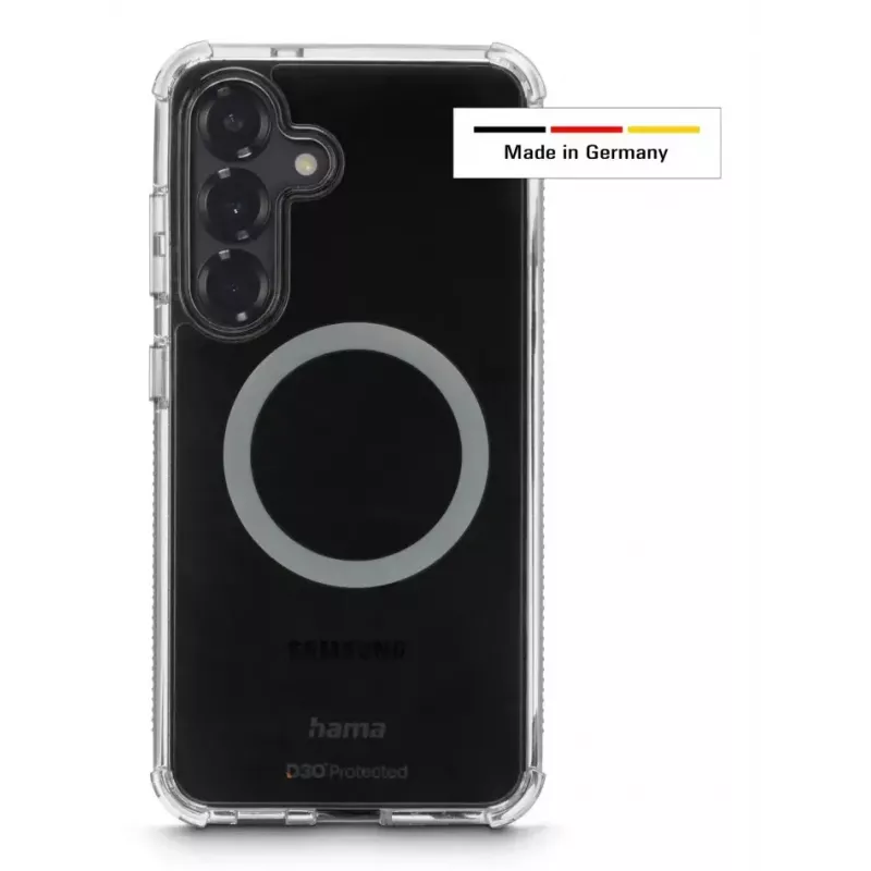 Hama 00080590 Extreme Protect magneettinen suojakotelo Samsung Galaxy S25+ -puhelimelle, läpinäkyvä