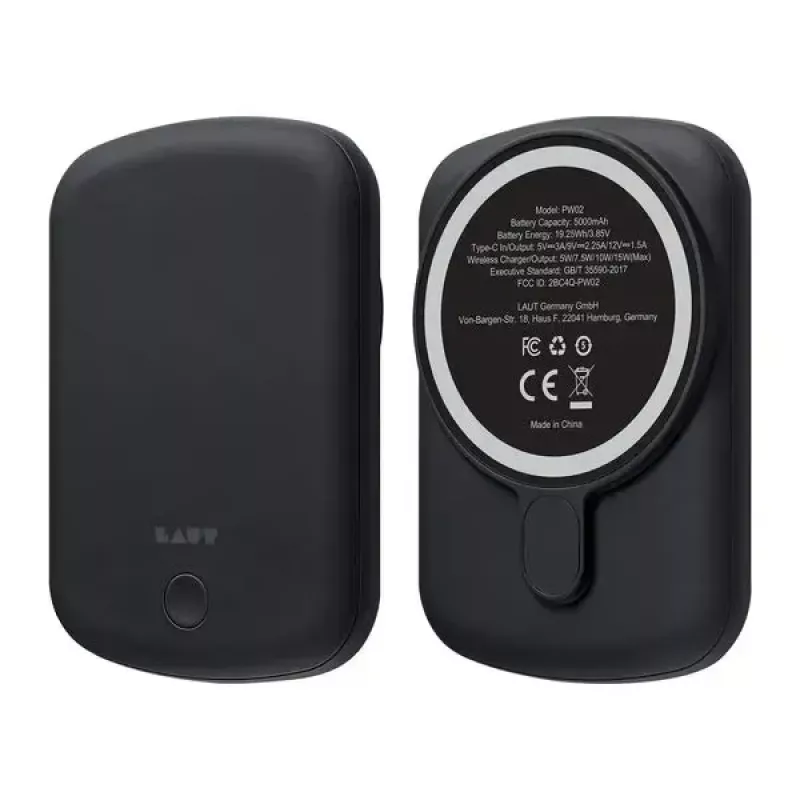 Powerbank LAUT PW02 5000 mAh langaton lataus musta