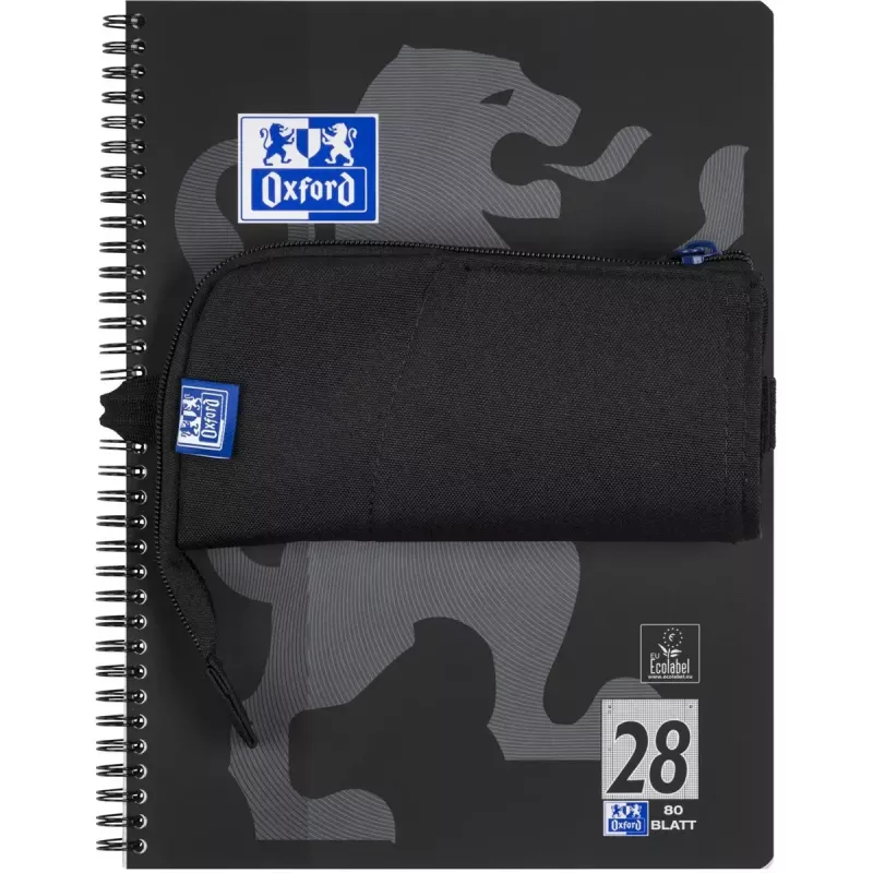 Pehmeä penaali Oxford 400183590 musta 220x70x90 mm