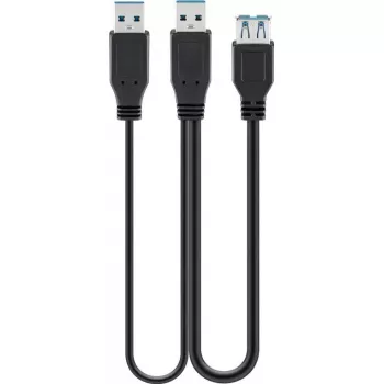 USB-kaapeli Goobay 3.0 0,3 m USB 3.2 Gen 1 2x USB A musta