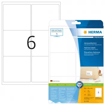 Osoitetarrat Premium HERMA 4502 A4 99,1x93,1 mm