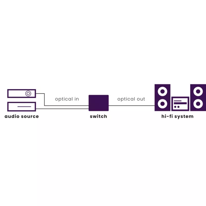 Marmitek Connect TS21 - optinen kytkin - 2 sisään / 1 ulos - Toslink