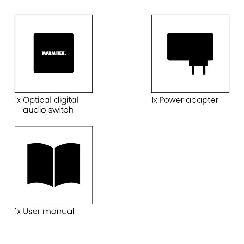 Marmitek Connect TS21 - optinen kytkin - 2 sisään / 1 ulos - Toslink