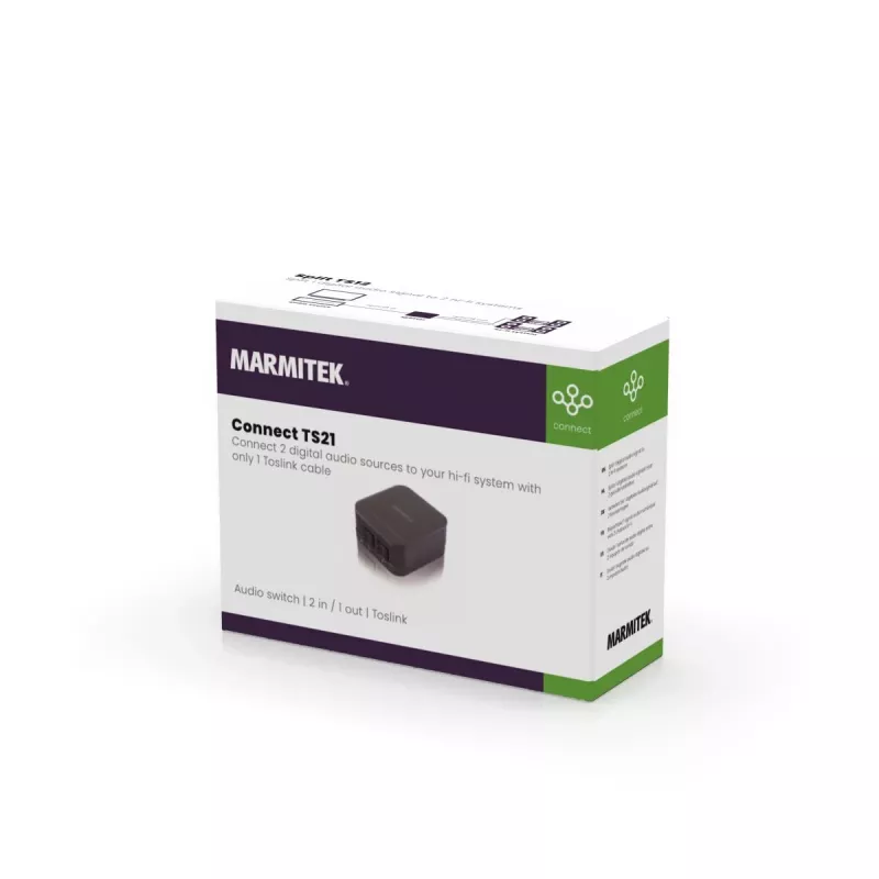 Marmitek Connect TS21 - optinen kytkin - 2 sisään / 1 ulos - Toslink
