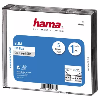 Hama CD ohut Jewel Case 1 levyä läpinäkyvä