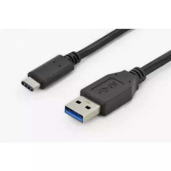 USB-kaapeli Digitus DK-300136-010-S USB 2.0 1 m USB C USB A musta