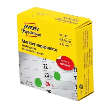 Avery 3851 itseliimautuva tarra pyöreä pysyvä vihreä 800 kpl