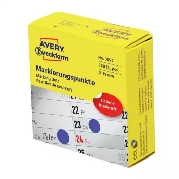 Avery 3857 itseliimautuva tarra pyöreä pysyvä sininen 250 kpl