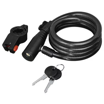 Hama 00178110 polkupyörän lukko musta 1200 mm vaijerilukko
