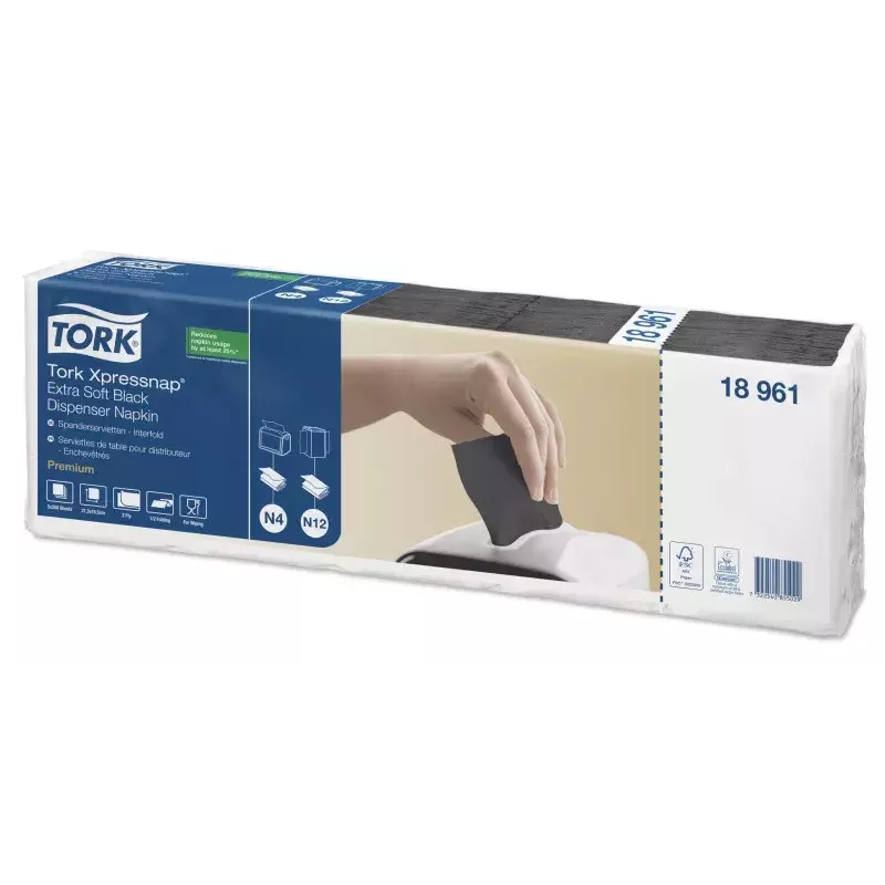Paperiservetit Tork 18961 musta 1000 kpl