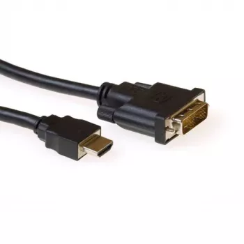 Muunnoskaapeli HDMI A uros - DVI-D uros 3,00 m ACT AK3741