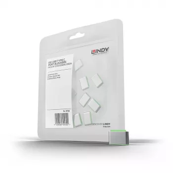 Lindy USB Type-C porttitulppa (ilman avainta) – 10 kpl:n pakkaus, vihreä