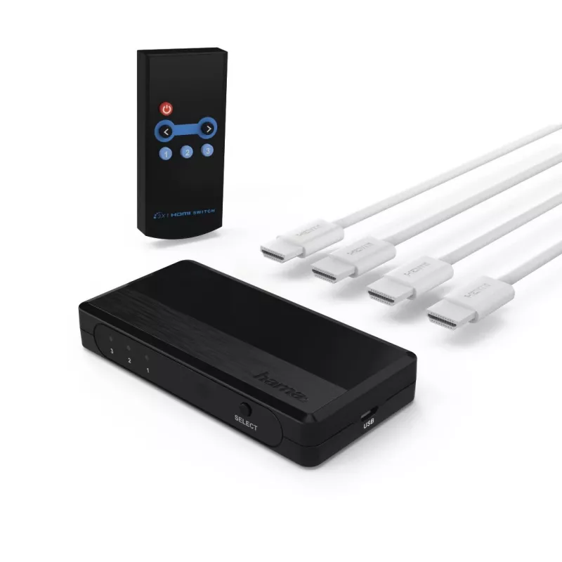 Hama 00121760 videoswitch HDMI musta 1080p DTS-HD Dolby Digital