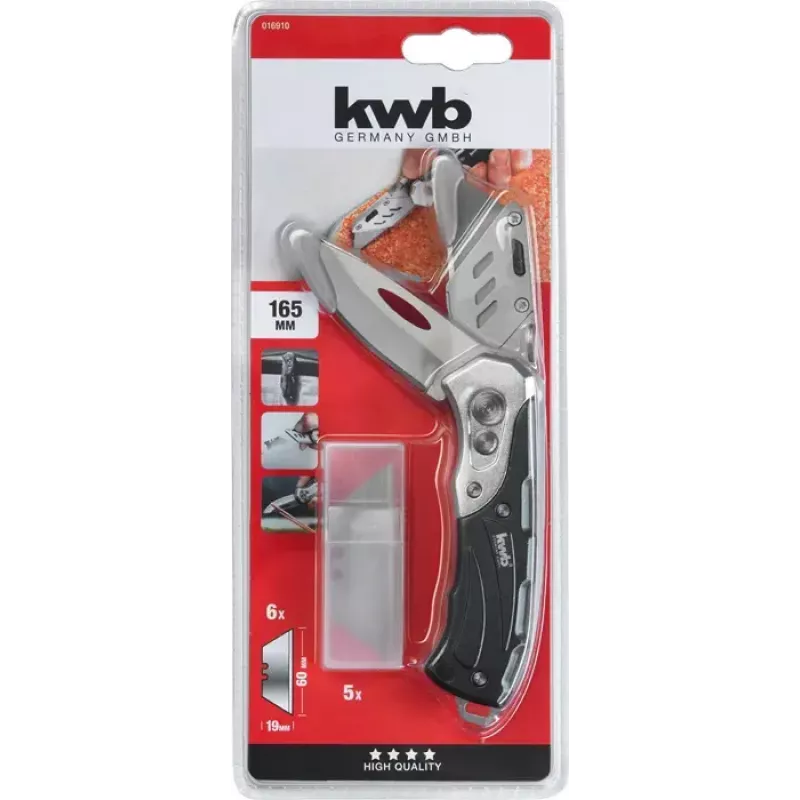 KWB 016910 monitoimiveitsi, lukittuva terä, musta, Drop-Point
