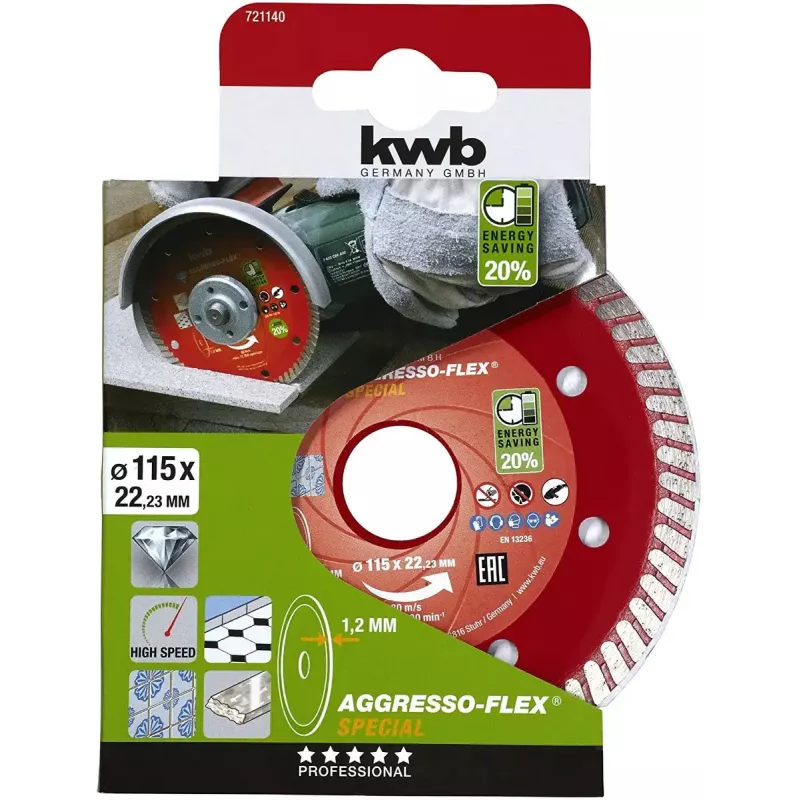 kwb 721140 kivenleikkuulaikka, 115 mm