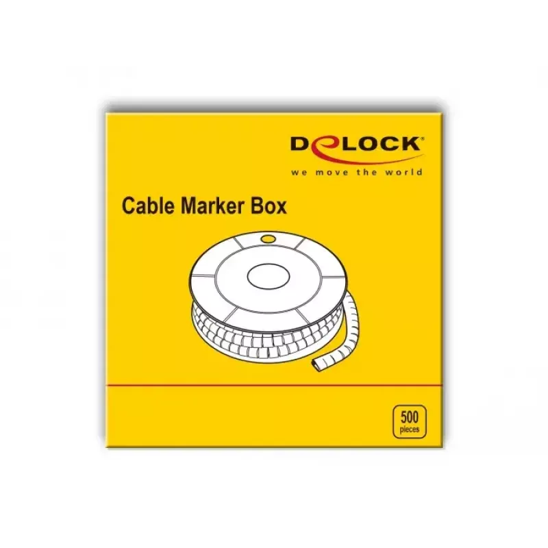 Kaapelimerkitsin DeLOCK 18362 keltainen 500 kpl