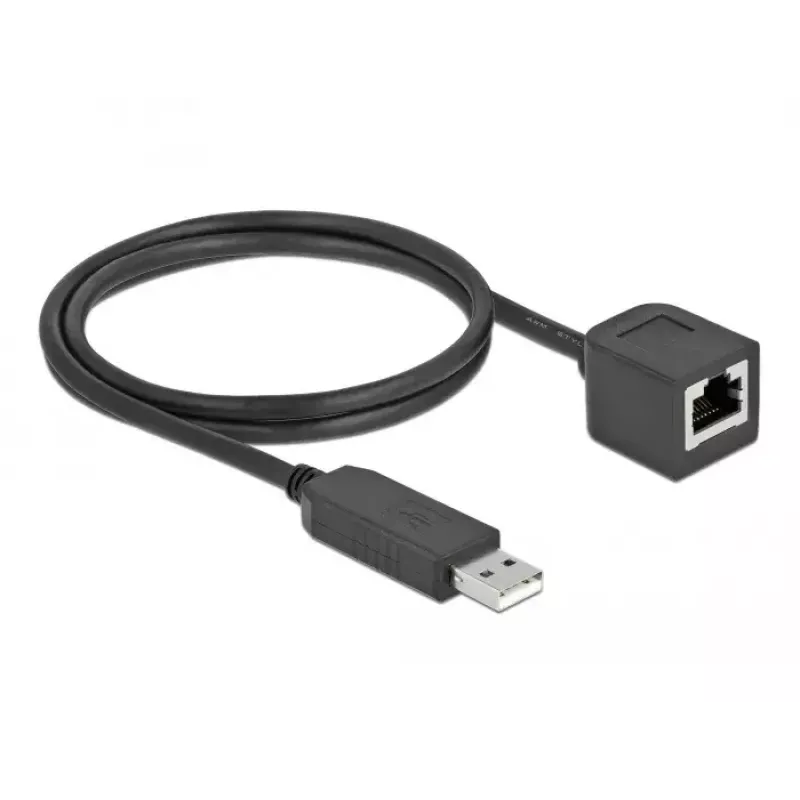 Sarjaliitäntäkaapeli DeLOCK 64164 USB 2.0 Type-A - RS-232 RJ45 1 m musta