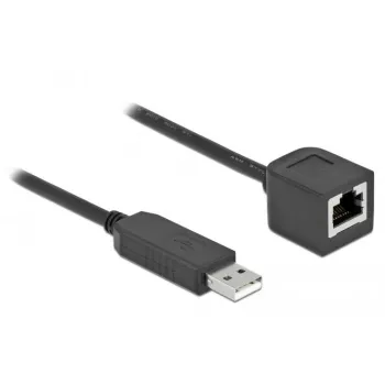 Sarjaliitäntäkaapeli DeLOCK 64165 USB 2.0 Type-A - RS-232 RJ45 2 m musta