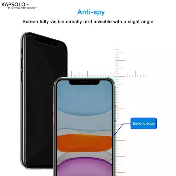 KAPSOLO tietosuoja-panssarilasi iPhone 13/14 Max 6,1 tuuman näyttö 2H kovuus
