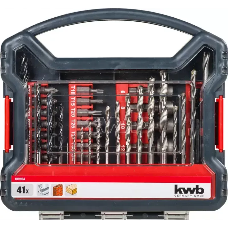 KWB 109104 -ruuvauskärkisarja, 41 osaa, Phillips, Pozidriv, Torx