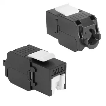 ACT Keystone -liitin RJ45 CAT6 suojaamaton työkaluton sulkimella, musta