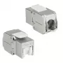 ACT Keystone -liitin RJ45 CAT6 suojattu työkaluton sulkimella hopeanvalkoinen