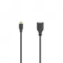 Hama Flexi-ohut USB-kaapeli USB 2.0 0,15 m Micro-USB A USB A musta