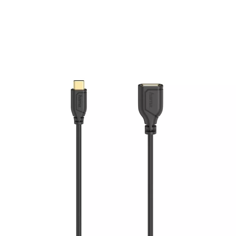 Hama Flexi-ohut USB-kaapeli USB 2.0 0,15 m USB C USB A musta