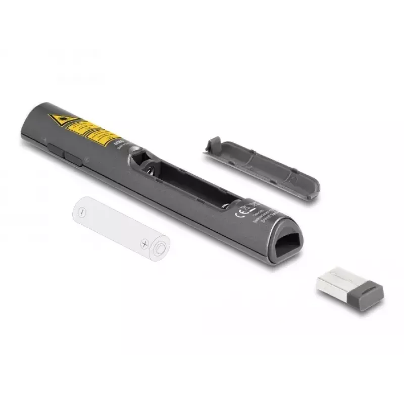 DeLOCK USB-laser-esityskaukosäädin langaton USB RF-kaukosäädin punainen laserosoitin