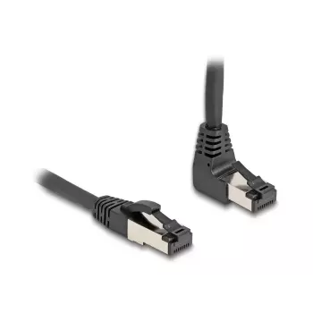 Verkkokaapeli DeLOCK RJ45 Cat.8.1 90° ylöspäin taivutettu 10 m musta