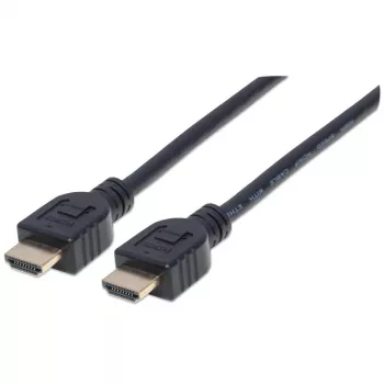 Manhattan HDMI 4K@60Hz kaapeli Ethernetillä - CL3-sertifioitu, 3 m, sopii seinänsisäiseen asennukseen, KAIKKIIN 4K- ja 1080p/HD-sovelluksiin – välittömään päivitykseen tai valmiina tarpeen tullen, uros-uros, musta, Ultra HD 4k x 2k, elinikäinen takuu, Premium High Speed