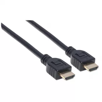 Manhattan HDMI 4K@60Hz kaapeli Ethernetillä - CL3-sertifioitu, 3 m, sopii seinänsisäiseen asennukseen, KAIKKIIN 4K- ja 1080p/HD-sovelluksiin – välittömään päivitykseen tai valmiina tarpeen tullen, uros-uros, musta, Ultra HD 4k x 2k, elinikäinen takuu, Premium High Speed