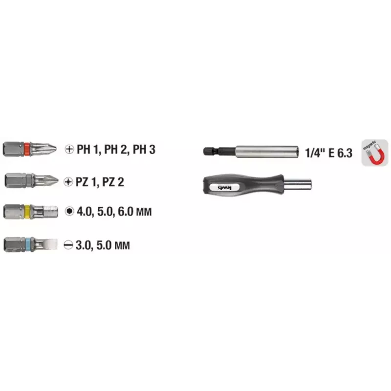 Ruuvauskärkisarja KWB Industrial Steel Standard Handy Bit Box