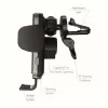 Swissten S-Grip W2-AV5 autopidike 15 W:n langattomalla laturilla, USB/USB-C-kaapelilla, musta