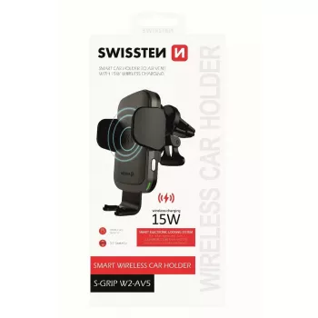 Autoteline langattomalla laturilla SWISSTEN W2-AV5, 15W Qi-lataus, Micro-USB-kaapeli 1,2 m