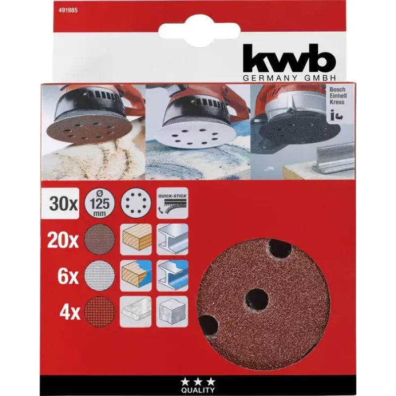 KWB Quick-stick hiomalaikkasarja 30 kpl 11,5 cm korundi