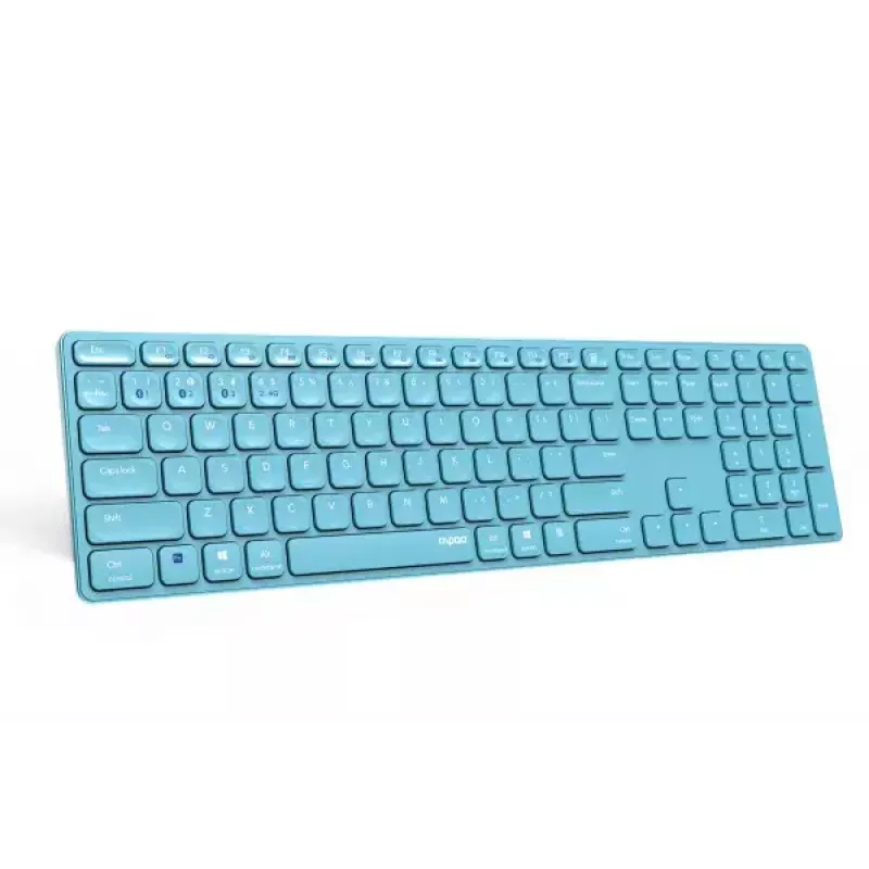 Rapoo E9800M näppäimistö Home RF Wireless Bluetooth QWERTZ saksa sininen