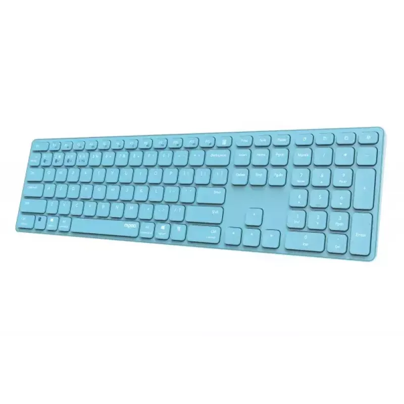 Rapoo E9800M näppäimistö Home RF Wireless Bluetooth QWERTZ saksa sininen