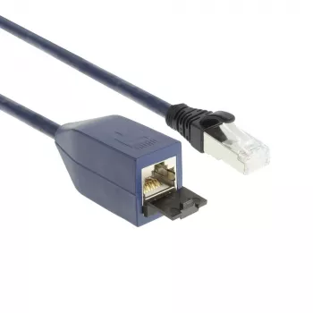 ACT sininen 1 metri LSZH S/FTP CAT6A MPTL jatkokaapeli ilman lukituskielekettä RJ45-liittimillä