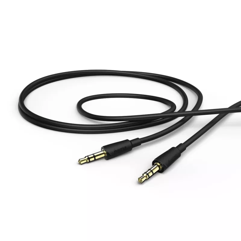 Audiokaapeli Hama Flexi-ohut 1,5 m 3,5 mm uros-uros musta
