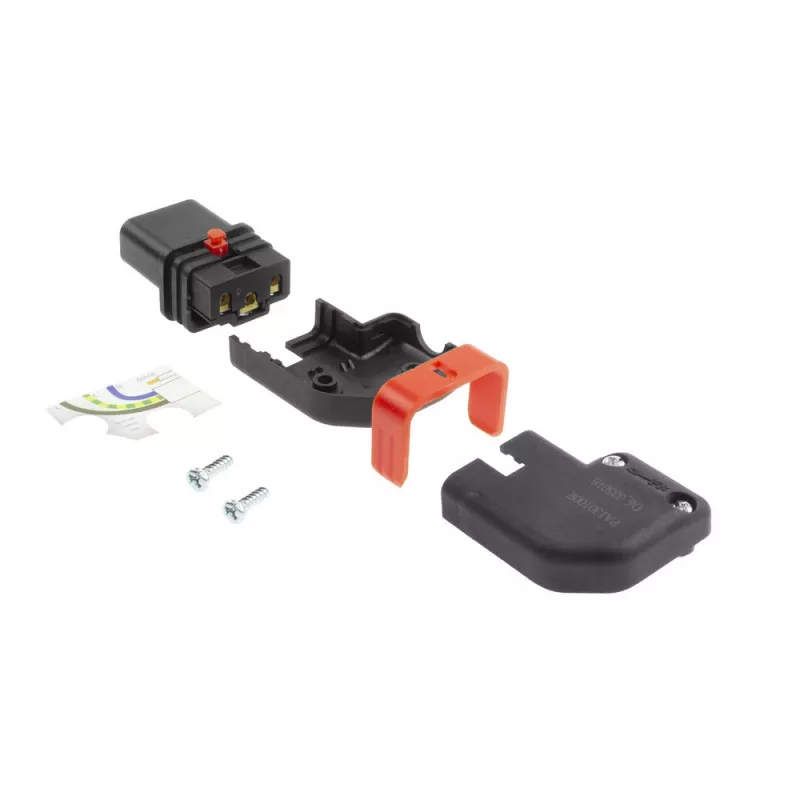 ACT C13 IEC Lock+ uudelleenliitettävä vasen tai oikea kulmapistoke musta, PA130100RBK
