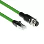 ACT Industrial 1,50 m anturikaapeli M12A 8-napainen naaras RJ45-urokseen, Ultraflex SF/UTP TPE-kaapeli, suojattu